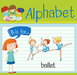 Flashcard letter B is for ballet