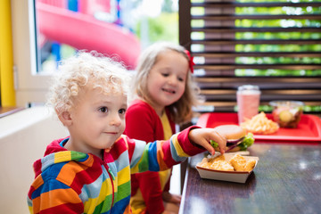 Kids in a fast food restaurant