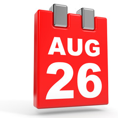 August 26. Calendar on white background.