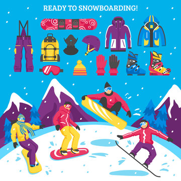 Snowboarding Vector Illustration