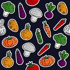Colored vegetables pattern