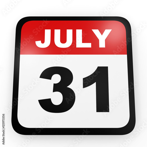 "July 31. Calendar on white background." Stock photo and royaltyfree