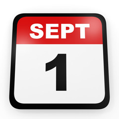 September 1. Calendar on white background.