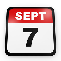 September 7. Calendar on white background.
