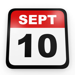 Fototapeta premium September 10. Calendar on white background.