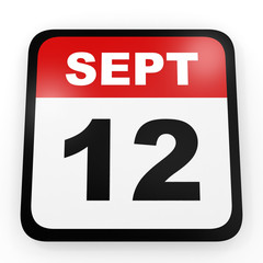 September 12. Calendar on white background.