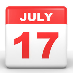 July 17. Calendar on white background.