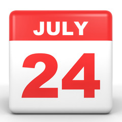 July 24. Calendar on white background.