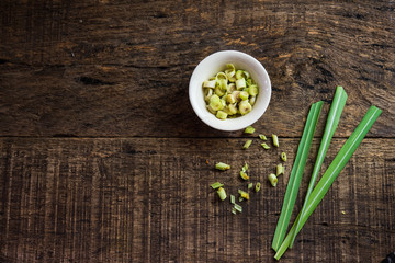 lemon grass on wooden