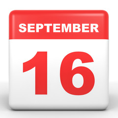 September 16. Calendar on white background.