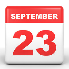 September 23. Calendar on white background.