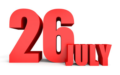 July 26. Text on white background.