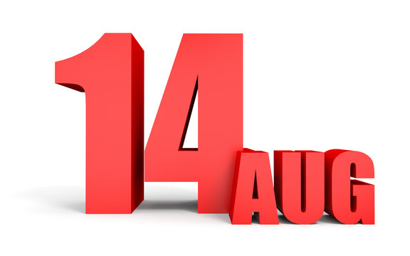 August 14. Text on white background.