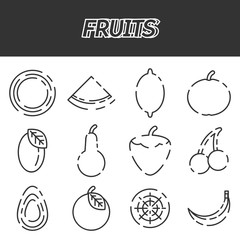 Fruits icon set
