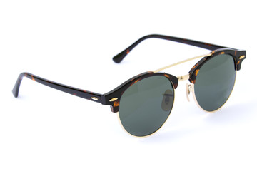 Modern fashionable sunglasses isolated on white background, Glas