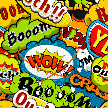Bright and multicolored Comics Speech Bubbles Seamless Pattern illustration