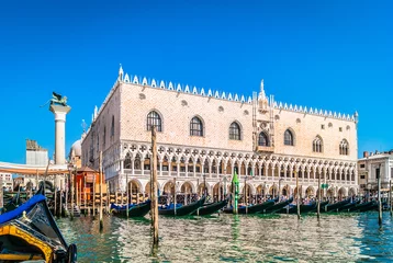 Foto auf Acrylglas Venedig Doge's Palace Venice Italy./ Waterfront view from gondola at amazing palace in Venice city, Italy.