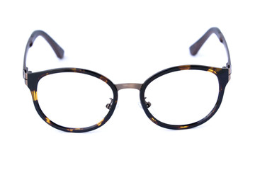 Modern fashionable spectacles isolated on white background, Perf