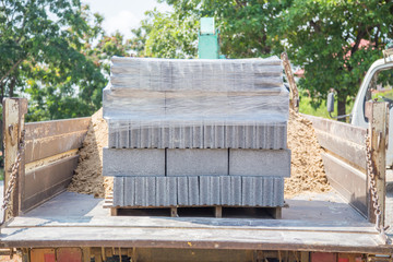 Building materials concrete blocks at the building place, Concrete Masonry Unit
