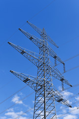 AKW Philipsburg, AKW . Im Bild: Ein Strommast der zum Atom Kernkraftwerk (AKW) in Philipsburg führt .  © Ulrich Roth