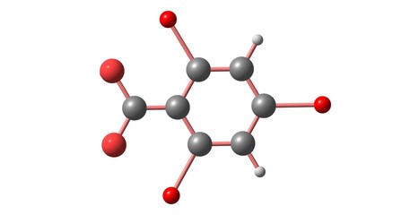 2,4,6-Tribromobenzoic acid molecular structure isolated on white
