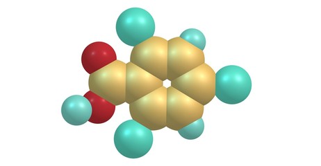 2,4,6-Tribromobenzoic acid molecular structure isolated on white