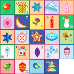 Advent calendar. Christmas poster