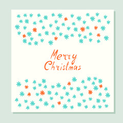 Fototapeta premium Merry Christmas. Greeting card with holidays symbols. Vector hand drawn illustration. Doodle style