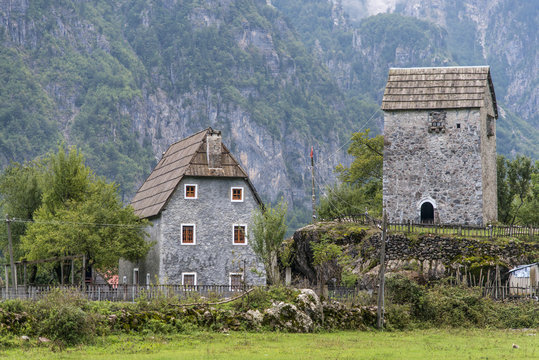 Nikoll Ko&ccedil;eku tower at Theth National Park, Albania