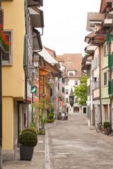 Fototapeta na wymiar Street in the old city center of Zug. Switzerland