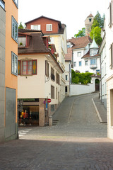 Fototapeta na wymiar Street in the old city center of Luzern. Switzerland