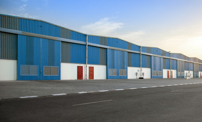 Fototapeta premium Blue Warehouse hanger
