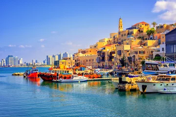 Deurstickers Oude stad en haven van Jaffa, de stad van Tel Aviv, Israël © Boris Stroujko