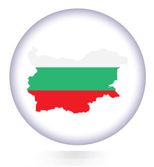 Bulgaria map button with national flag