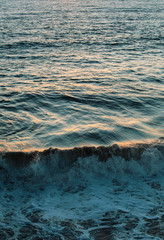 Sunset light on the ocean surface