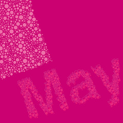 Abstract Dotted Monthly Calendar Design Elements Template, Clip-art with Label Made of Bubbles in Seasonal Colors 