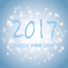 Best Wishes - Blue Abstract Modern Style Happy New Year Greeting Card, Cover or Background, Creative Design Template - 2017