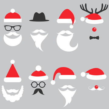 Santa hats, moustache and beards