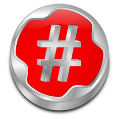Fototapeta premium Hashtag Button - 3D illustration