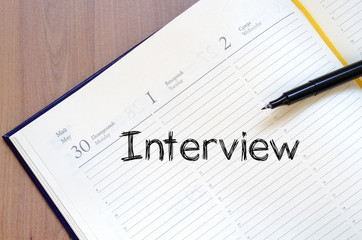 Interview text concept on notebook