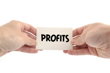 Profits text concept