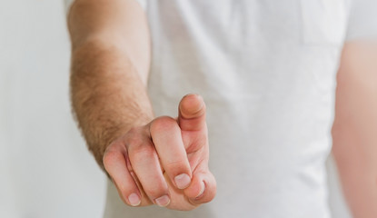 Businessman pointing finger