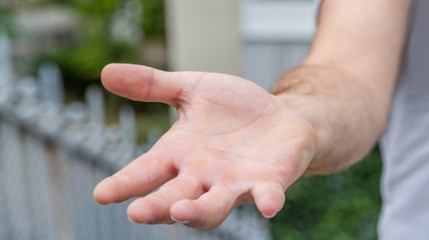 Empty businessman hand