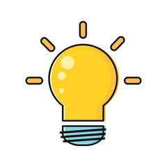 Electric Light Bulb Illustration In Flat Design.