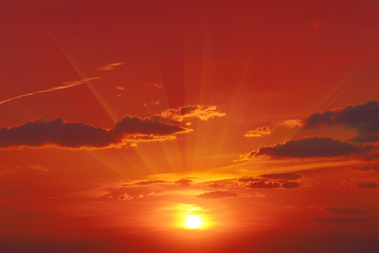 Fototapeta red beautiful sunset