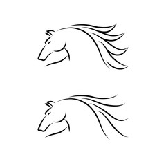 Horse Emblem. Set. Vector