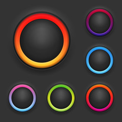 Glowing Button Template Set. Vector