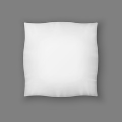 Blank Square White Pillow. Vector
