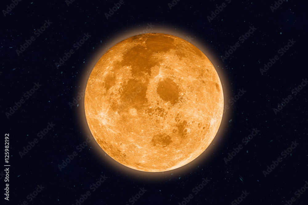Wall mural supermoon - full moon on night sky. elements of this image furnished by nasa.