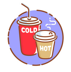 Take away drinks icon, flat design vector illustration